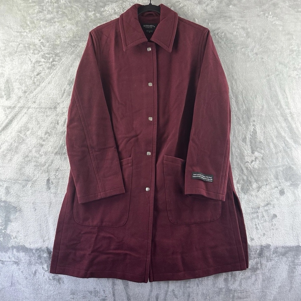 Bernardo Collection Coat Women's M Burgundy Red Cashmere Wool Blend